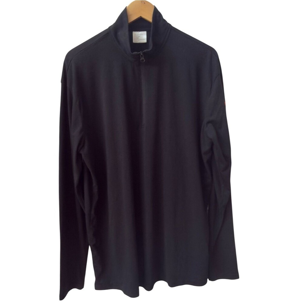 Dunkin Donuts DNKN Logo Long Sleeve Black Half Zip Pullover Shirt. XL.